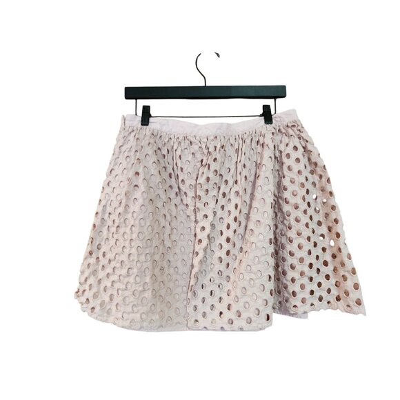 Forever 21 Womens Skirt Size S Pink Layered Eyelet Design - Picture 2 of 4